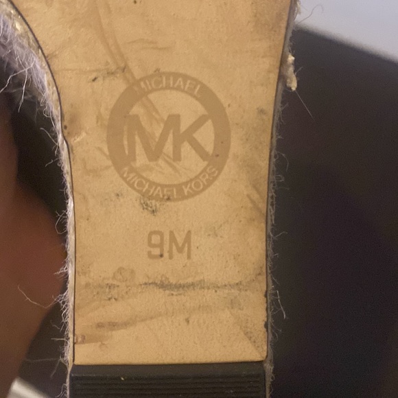 Michael KORS MEG  MK Signature PVC Peep Toe Wedges - Picture 9 of 11